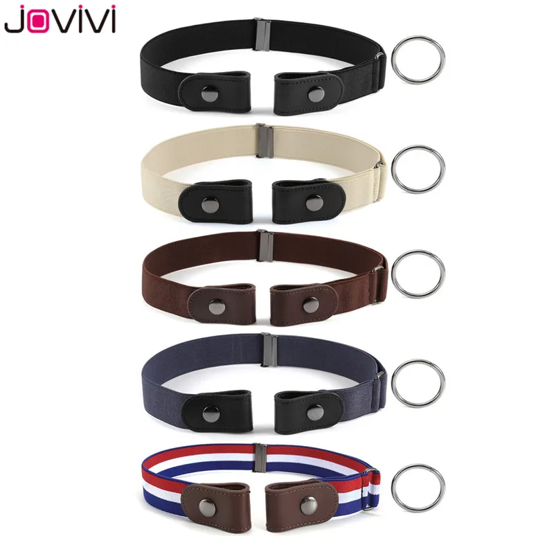 

Jovivi 2019 Newest 1pc No Buckle Invisible Elastic Stretch Belt, Buckle Free Comfortable Belts for Men/Women Black/Brown/Khaki