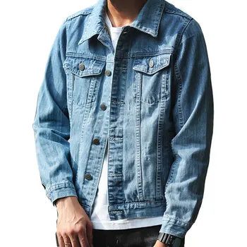 

New cotton outerwear jean jacket men Slim Fit Casual With Pockets Coats For Men Fashion M-XXXL