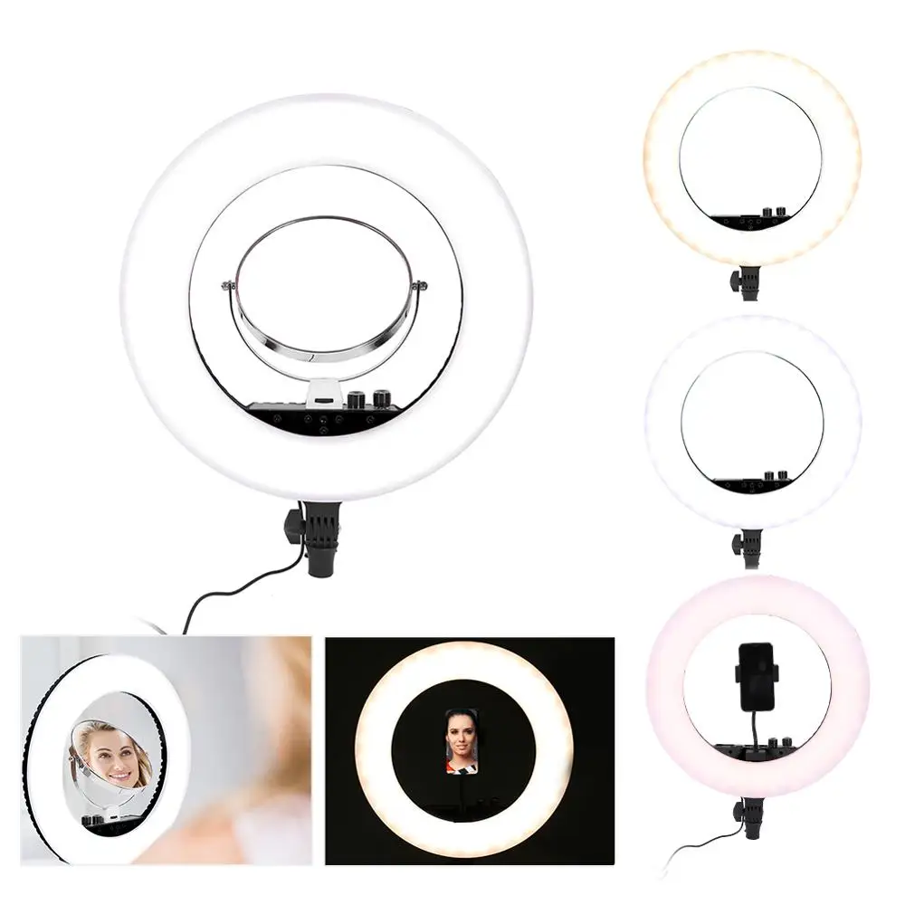 

45W Adjustable LED Flesh Dimmable Photography Studio Makeup Selfie Ring Light Video Fill Light Without Tripod Tattoo Accessories