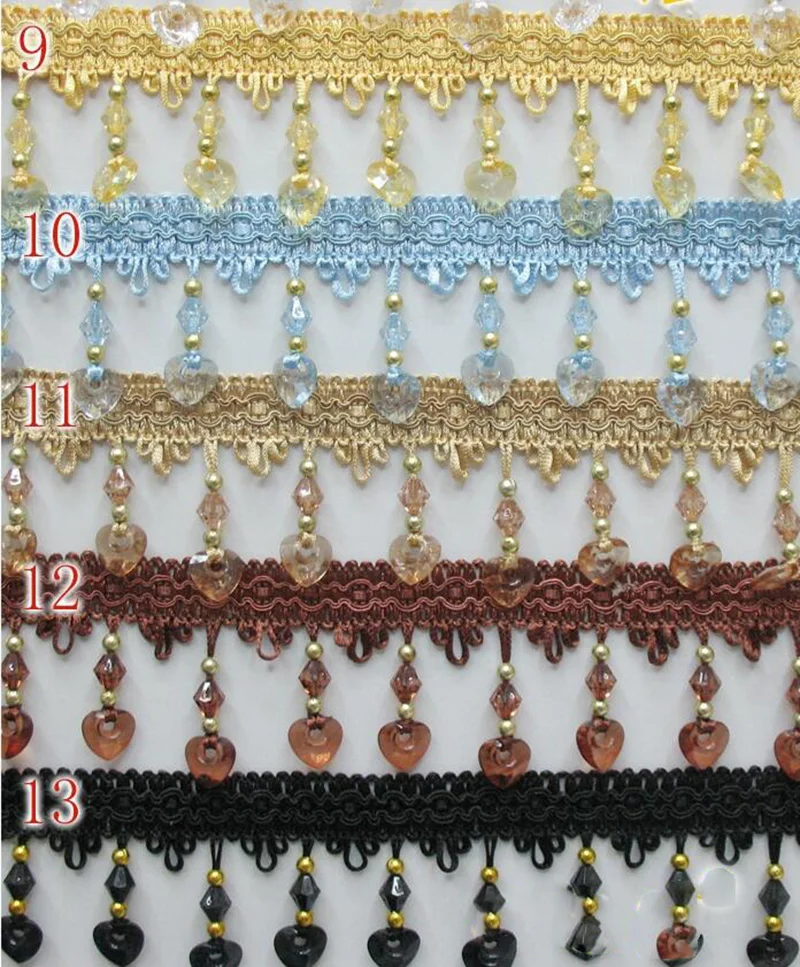 12 ярдов Европейский роскошный стиль бисер отделка с кисточками занавеска кисточка отделка африканский кружево для DIY швейная сумка диван 7 см