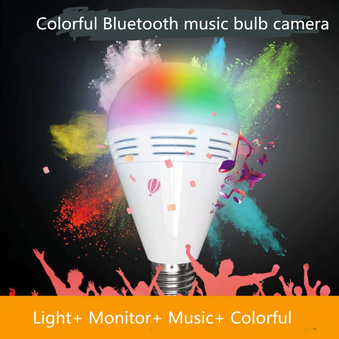 

1080P HD Bluetooth Music Speaker IP Camera 360 Panoramic WIFI LED Lights Fullcolor Night Vision Bulb Home Security Camera