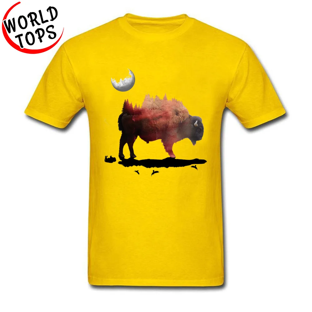 

Natural Forest Rhinoceros Animal T-Shirts Men Alan Walker Arrival Fashion Japan Tee Shirt On Sale Yellow/Orange Youth Man Tee