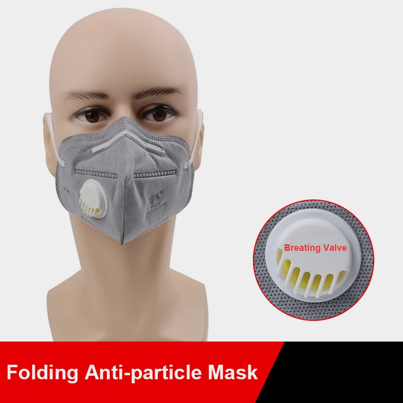 

10pc anti-fog mask dust respiratory mouth mask nonwoven breath valve KN95 activated carbon 5 layer filtration system easy wear