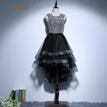Alta Baixa Vestido de Festa Júnior Prom 8ª série Alta bonito Da Graduação Semi vestido de formatura festa curto gala jurken 2018