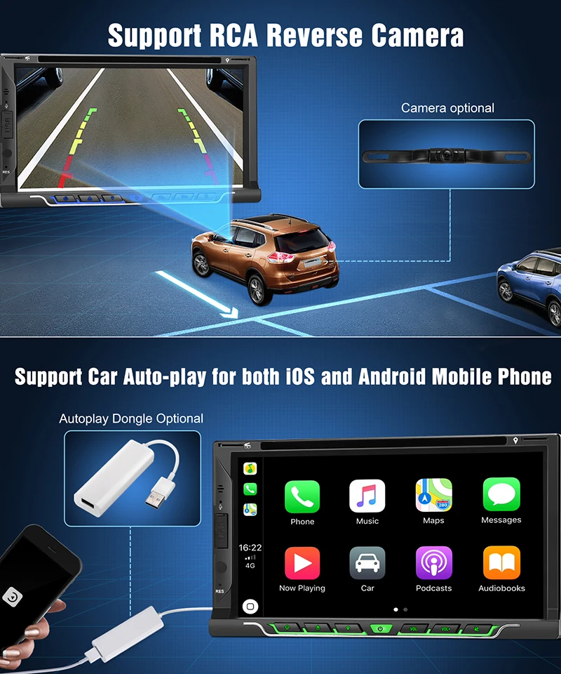Flash Deal Pumpkin 2 Din 7"Android 8.1 Universal Car DVD Player GPS Navigation Quad-core Car Stereo Fastboot FM Rds Radio DAB+OBD2 Headunit 6
