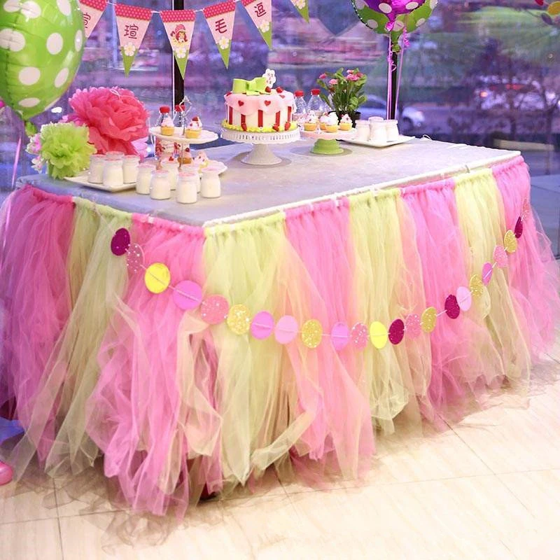 

25YARD Wedding Decoration DIY Mesh Tulles Photo Props Tutus Birthday Sweets Party Dress Up Tablecloths