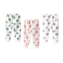 Для маленьких девочек, узор в горошек, Высокая Талия теплые леггинсы для мальчиков и девочек ясельного возраста, брюки для фитнеса, леггинсы новые осень-зима Хлопковые Штаны длинные брюки на возраст от 0 до 18 месяцев