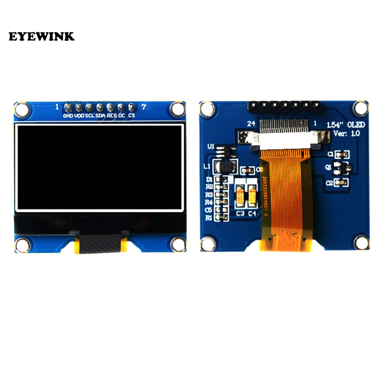White 1.54/" inch OLED Display Module SSD1309 SSD1306 SPI Port 128x64 3.3V-5V