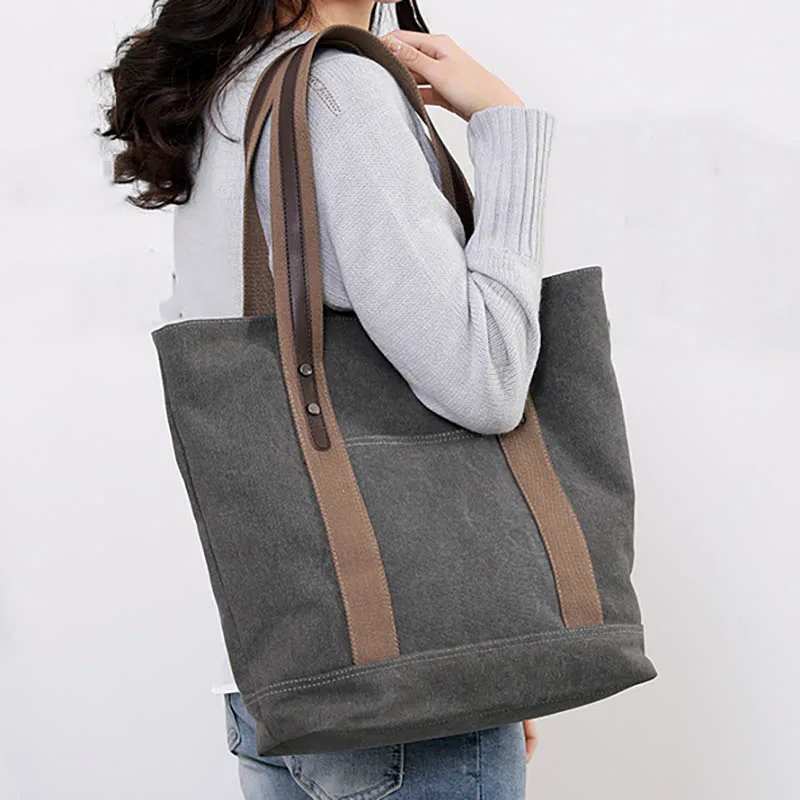 

Canvas bag tote handbags ladies hand bags shoulder women's bag with zipper sac a main bolsos mujer sac bandouliere femme