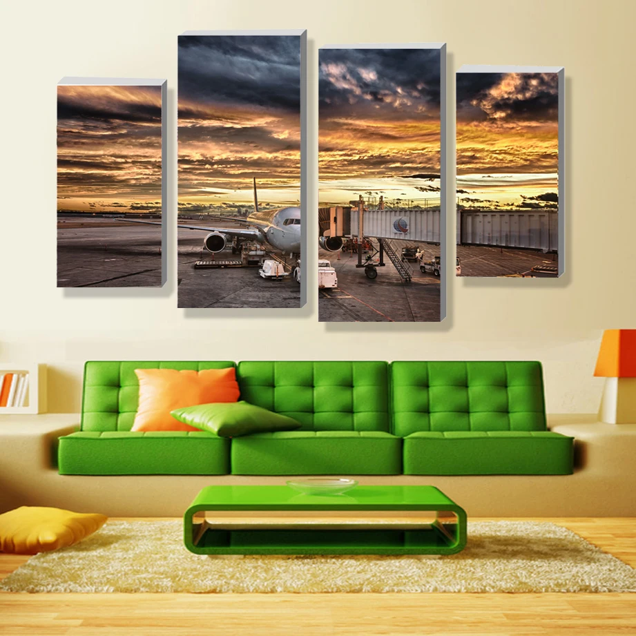 2017 Modern Scenery Beautiful High Definition Printing 4 Panels