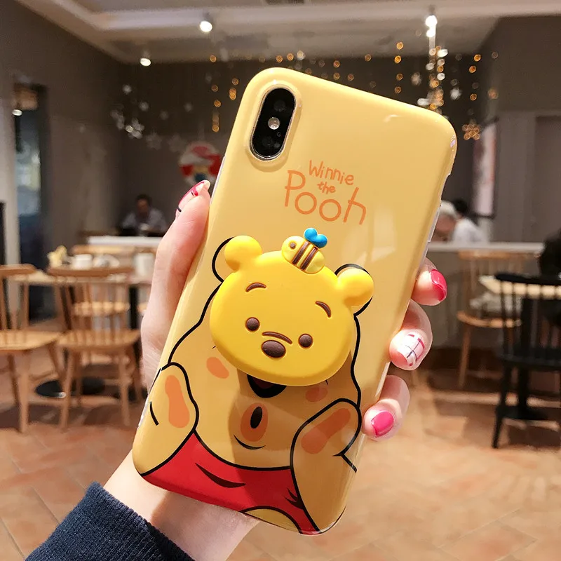 GYKZ 3D Cute Cartoon Mickey Minnie Phone Case For iPhone 7 XS MAX XR 8 6s 6 Plus Grip Holder Stand Cover For iPhone X Coque Capa GYKZ 3D Cute Cartoon Mickey Minnie Phone Case For iPhone 7 XS MAX XR 8 6s 6 Plus Grip Holder Stand Cover For iPhone X Coque Capa