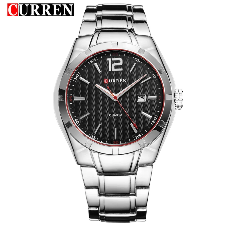 

Curren Mens Watches Top Brand Luxury Man Watch Full Steel Quartz-Watch Date Calendar Wristwatches Business Reloj Hombre 8103