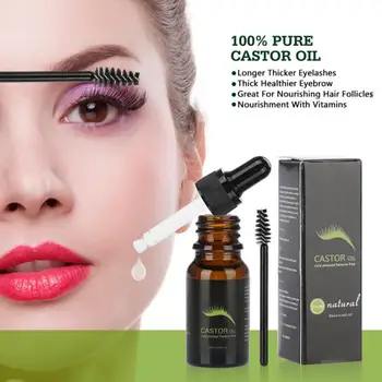 

10ml Eyelash Growth Serum Enhancer Natural Pure Castor Oil Eyelash Growth Moisturizing Serum Hair Growth Essence Makeup Tools