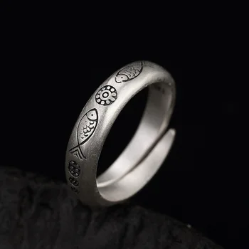 

100% Pure 999 Sterling Silver Jewelry Rings Punk Mens Signet Ring For Women Special Christmas Gift FR032