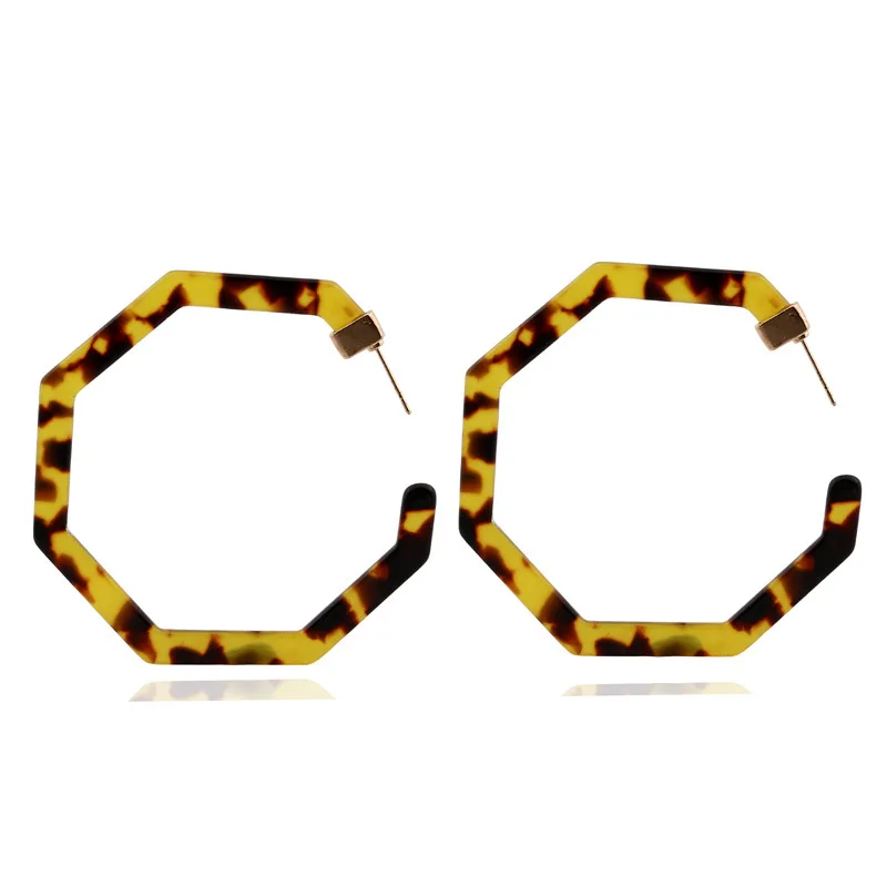 

Trendy Big Round Acetate Hoop Earrings Women Circle Acrylic Tortoise Leopard Loop Earrings Wedding Jewelry Gifts