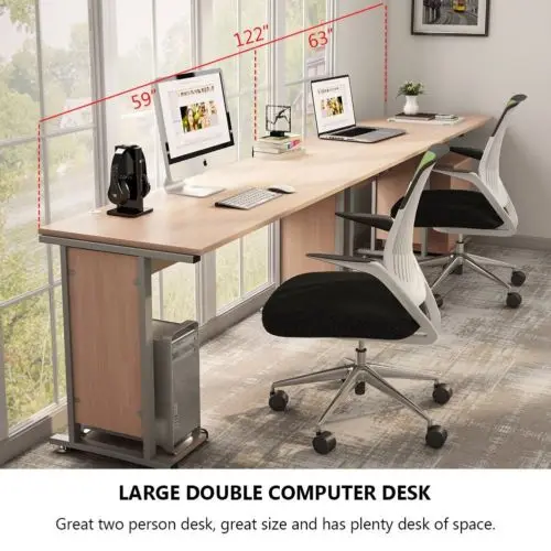 Large Modern L Shaped Desk Metal Corner Desk With Drawers For