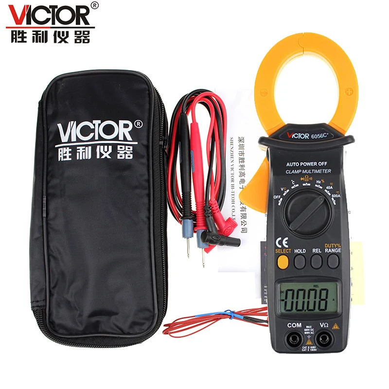 Цифровой измеритель зажим AC/DC Victor VC6056C + 600 А измерение