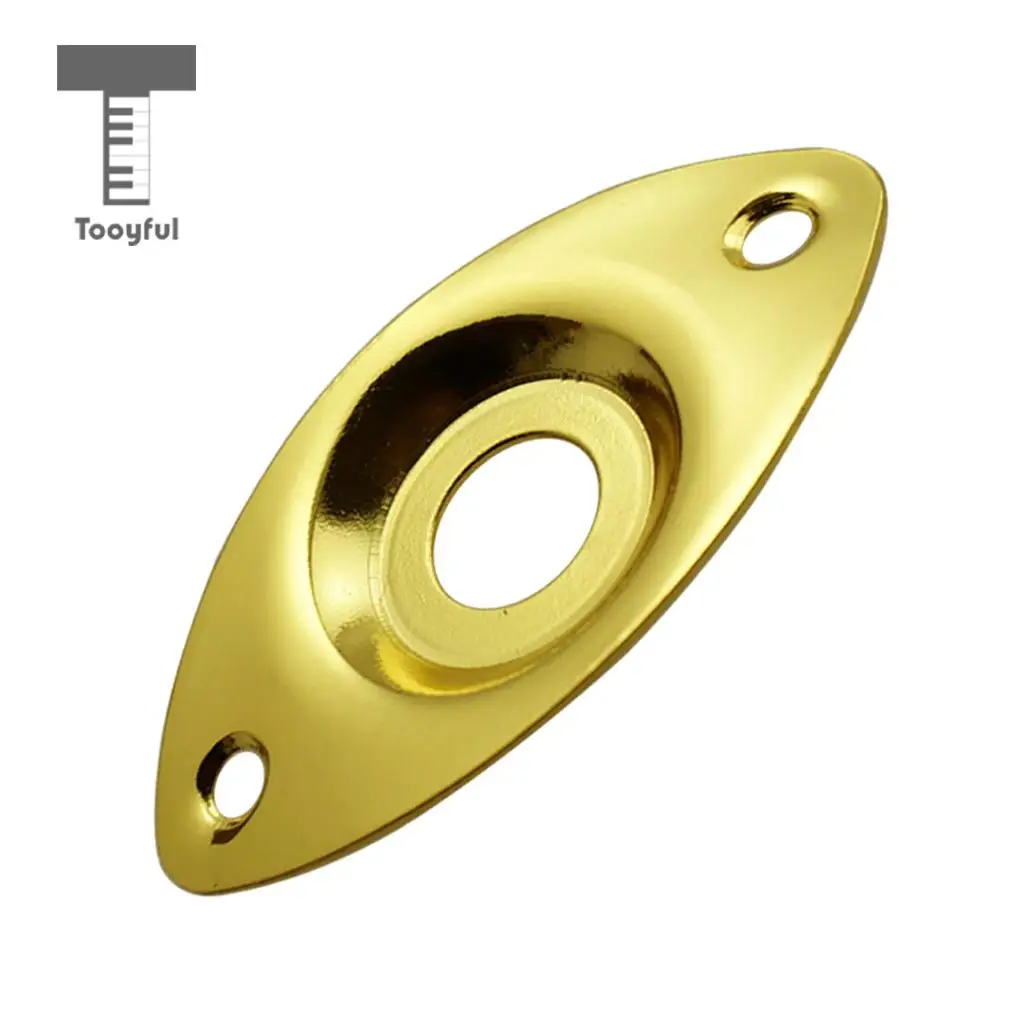 Tooyful 2pc Electric Bass Guitar Jack Output Input Socket Cover Plate with 2 Mounting Screws for Oval Style