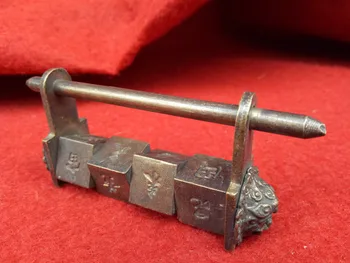 

Chinese ancient art old copper cipher door lock