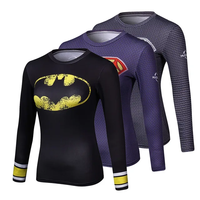 

Superman T-shirts Women Long Sleeve Fitness Tee shirt Woman Superhero T Shirt Compression Tops Camisetas Mujer Quick Dry