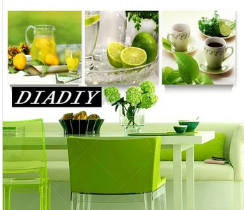 

5D diamond embroidery fruit lemon cup icon 5d diy diamond painting kit full resin mosaic painting diamonds triptych wall art