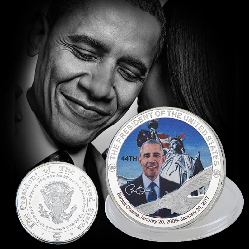 WR US 44th President Silver Plated Challenge Coin Barack Obama