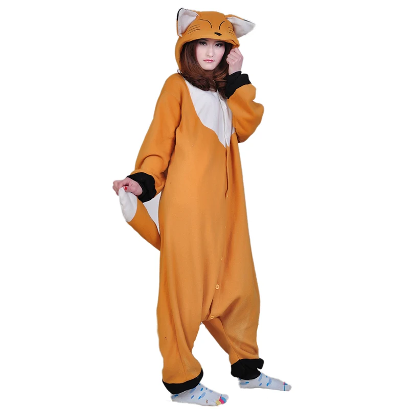 JINUO 2018 новый Fox пижама в виде животного для косплея onesie Для женщин костюм одна
