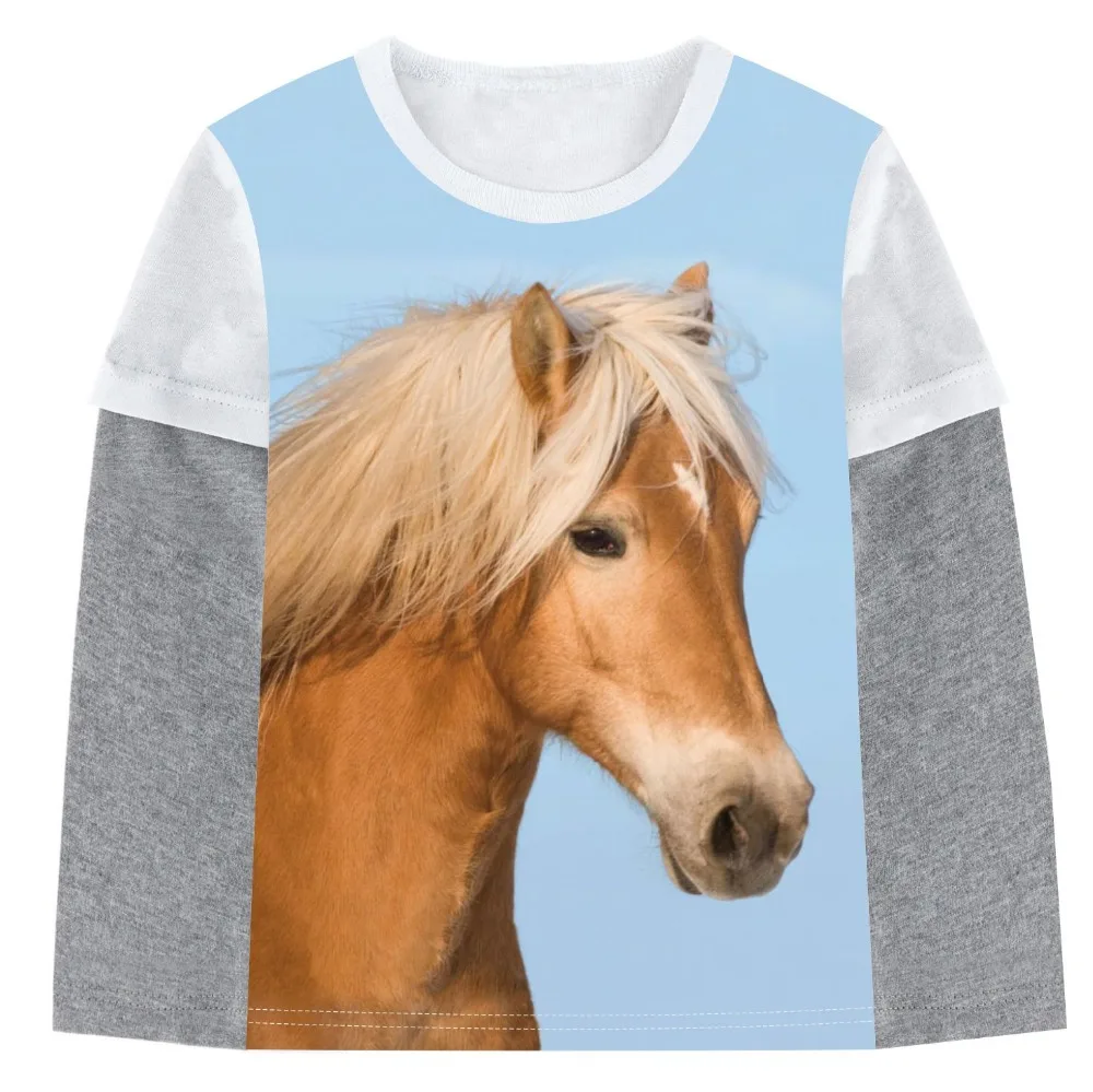 Boys T shirt Kids 2 12Y Tees Baby Boy T shirts A handsome horse print