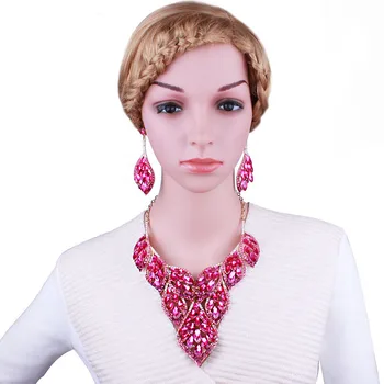 

New Arrival African Beads Jewelry Sets Wedding Dress Accessories Necklace Earring Set For Brides Women Jewelry 2016