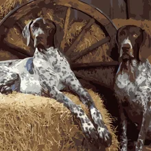 Mahuaf-i654 пару Dog DIY живопись по номерам животных Ручная роспись холст цифровой картины маслом для гостиной домашнего декора