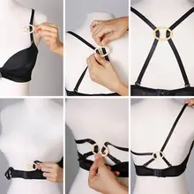 9Pcs/set Fashion Webbing Bra Buckles Shadow-Shaped Underwear Cross Strap Holders Bra Fasteners for Womens Wedding Supplies Girls