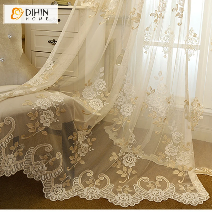 DIHIN HOME Luxury European Tulle Curtain For Living Room Curtain
