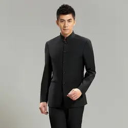 Мода китайский костюм Стенд воротник Костюмы Для мужчин китайский туника костюм мужской тонкий школьная Униформа школьная одежда