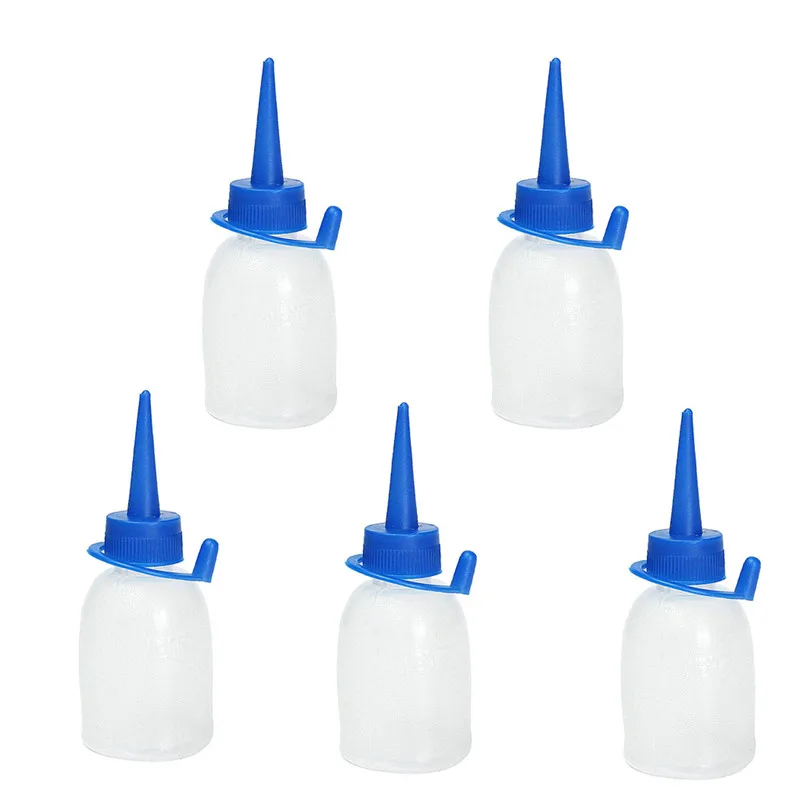 

KiWarm 5pcs Convenient 30ml Industrial Glue Gel Oil Plastic Squeeze Bottle Jet Dispense Useful Small Bottle