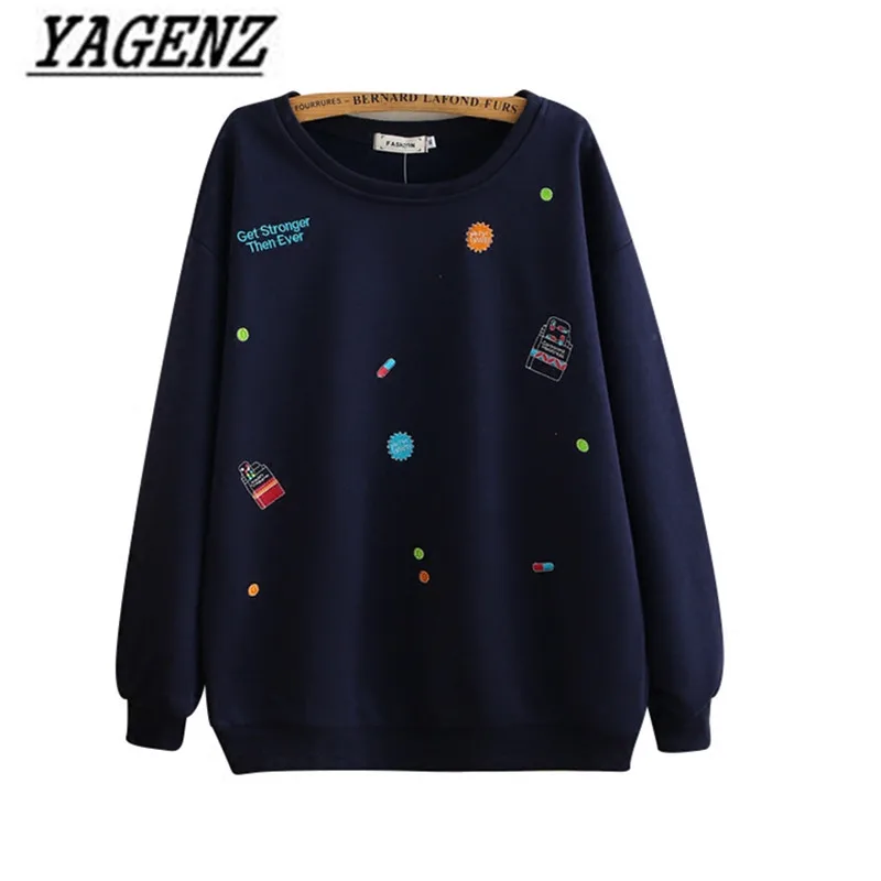 

2018 Spring Autumn Women Loose Hoodies Sweatshirts Large Size XL-4XL Casual Cotton Long Sleeve tracksuit Female Pullover Tops