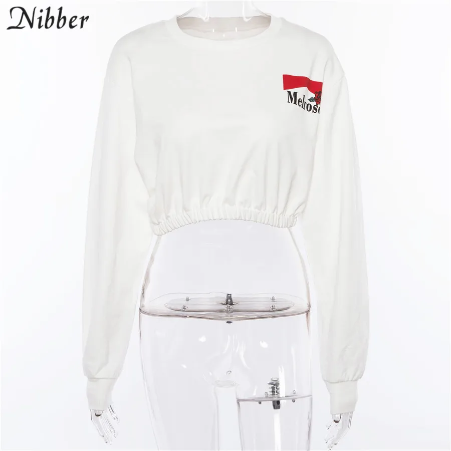Свитшот Nibber женский модный короткий свитшот с круглым вырезом и длинным рукавом