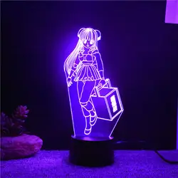 Аниме Красота девушка usb настольная лампа 3D led дома Декор в гостиную Освещение 7 цветов Изменение ночник детский праздник творческие подарки