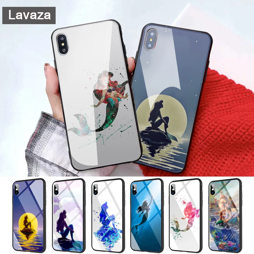 Lavaza Ариэль маленькая Русалочка стеклянный чехол для телефона Apple iPhone 11 Pro XR X XS Max 6 6S 7 8 Plus 5 5S SE