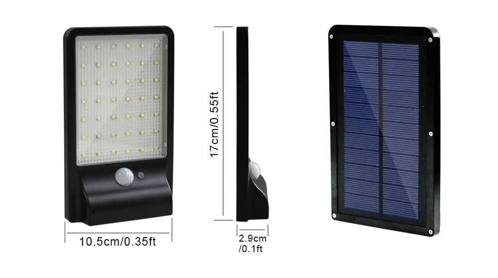 500LM 42led Солнечная лампа Открытый водонепроницаемый датчик движения индикаторная лампа бра освещение садовая настенная лампа