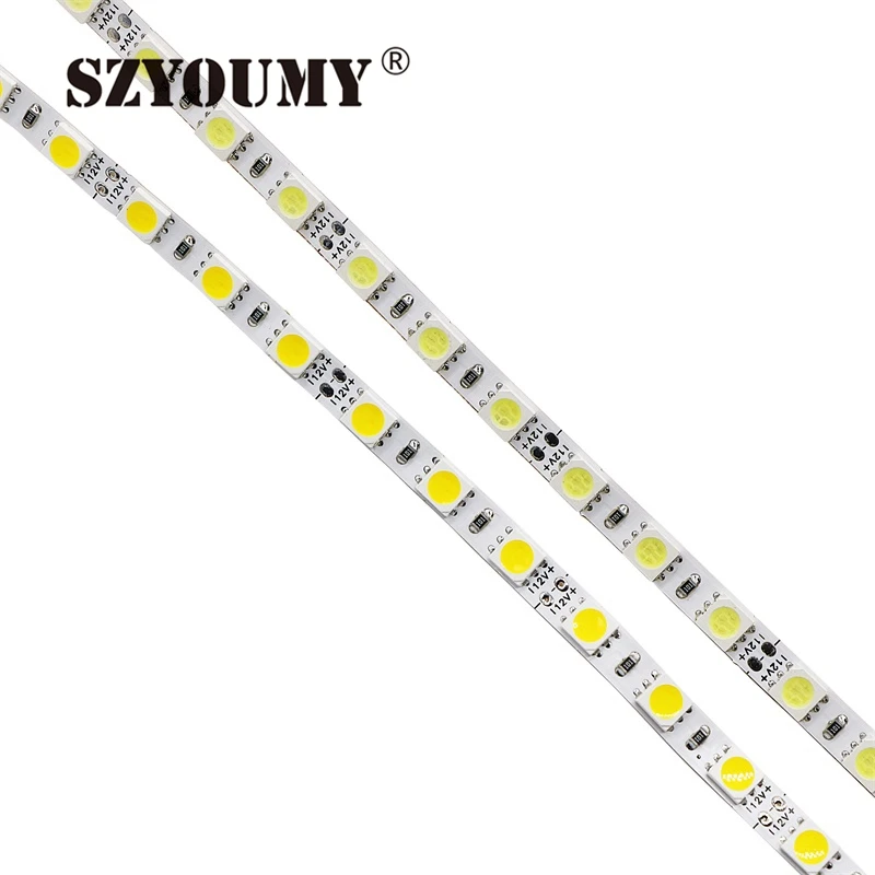 Szyoumy Светодиодные полосы SMD 5050 свет не Водонепроницаемый Клейкие ленты fita 5 м 420led DC 12 В Surper яркий 84led/ м полосы Клейкие ленты