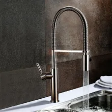 Дизайн выдвижной кухонный высококачественный латунный материал матовый горячий и холодный смеситель полированный кран для раковины