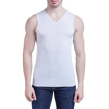 SHUJIN американский размер ледяной шелк майка размера плюс Мужская мода сплошной v-образным вырезом без рукавов рубашка Повседневная Gymwear Фитнес Мужская s жилет одежда