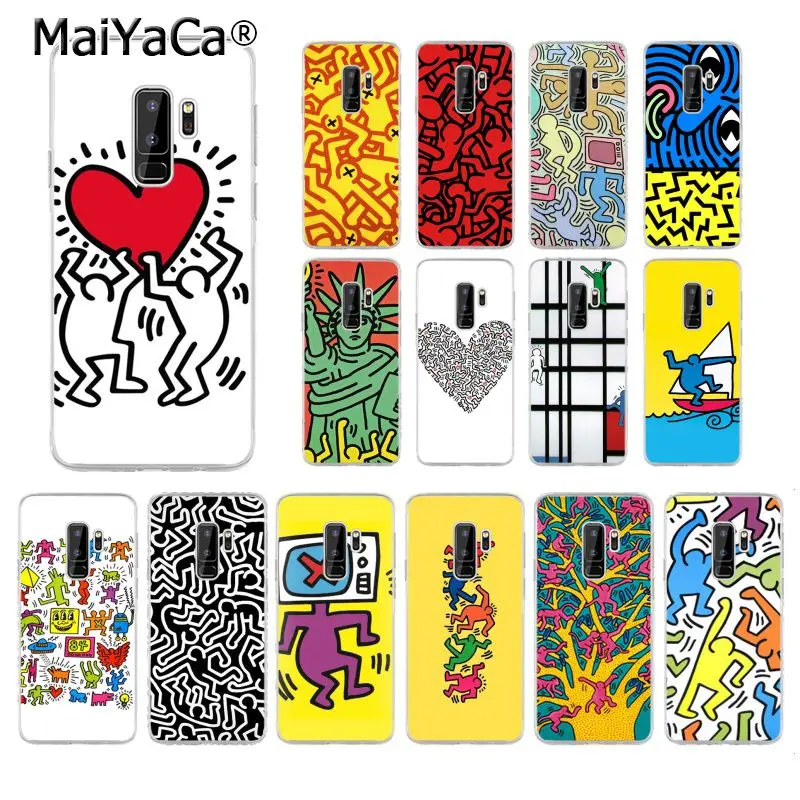 MaiYaCa Keith Haring art Black Soft Shell Phone Case for Samsung Galaxy