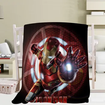 

Custom Iron Man Travel Blanket Home TV Casual Relax for Family Soft Fluffy Warm Blanket