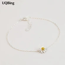925 Браслеты стерлингового серебра Дейзи цветок браслет, украшение, подарок для девочек Srebrna bransoletka напульсник-плата