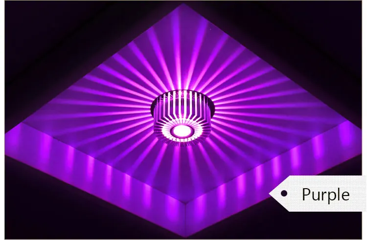 Современный светодиодный потолочный светильник 3 Вт настенный светильник для отеля KTV художественная галерея декоративная Балконная лампа светильник для крыльца светильник для коридоров - Испускаемый цвет: Purple