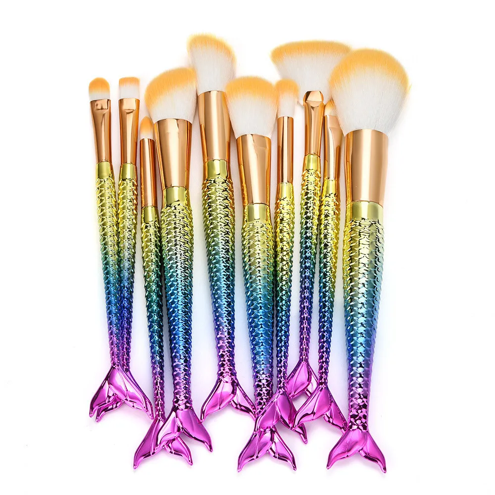 

Makeup Brushes set Professional with case 10PCS Make Up Foundation Eyebrow Eyeliner Blush Cosmetic Concealer Brushes W10