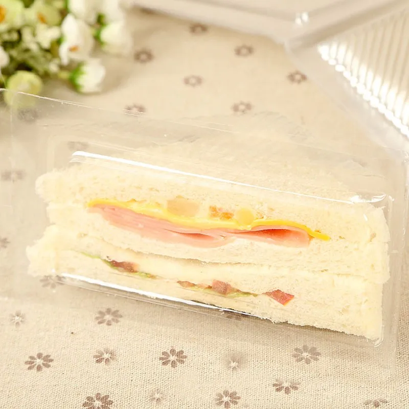 

Wholesale 100Pcs Sandwich Plastic Cake Box Single Individual Plastic Cookies Cake Boxes Mousse Packaging Box 53027 Gift