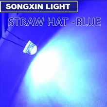 500 шт. прозрачный синий светодиодный соломенная шляпа 5 мм светодиодный Диод светильник на светодиодах