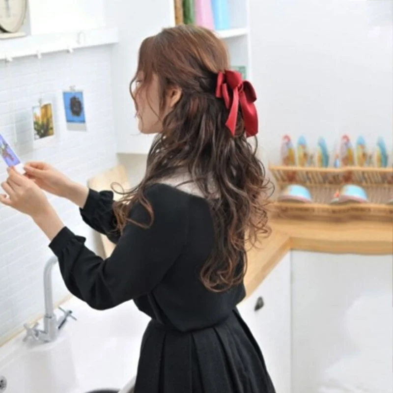 Fashion Ribbon Bow Hairclips Charming Large Casual Hairpin Boutique Cute Women Girls Bowknot Hair Accessories